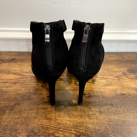 City Chic US 11 EU 42 Heels Justine Black Strappy NEW 3.75" Faux Suede Evening - Picture 5 of 9